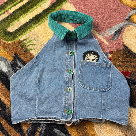 Vintage Tops - VINTAGE BETTY BOOP CROP TOP DENIM